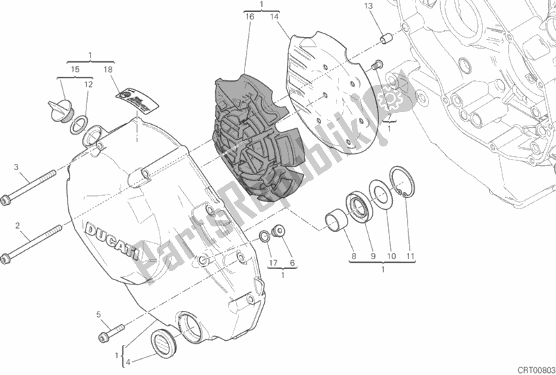 Toutes les pièces pour le Couvercle D'embrayage du Ducati Multistrada 1260 Enduro 2019